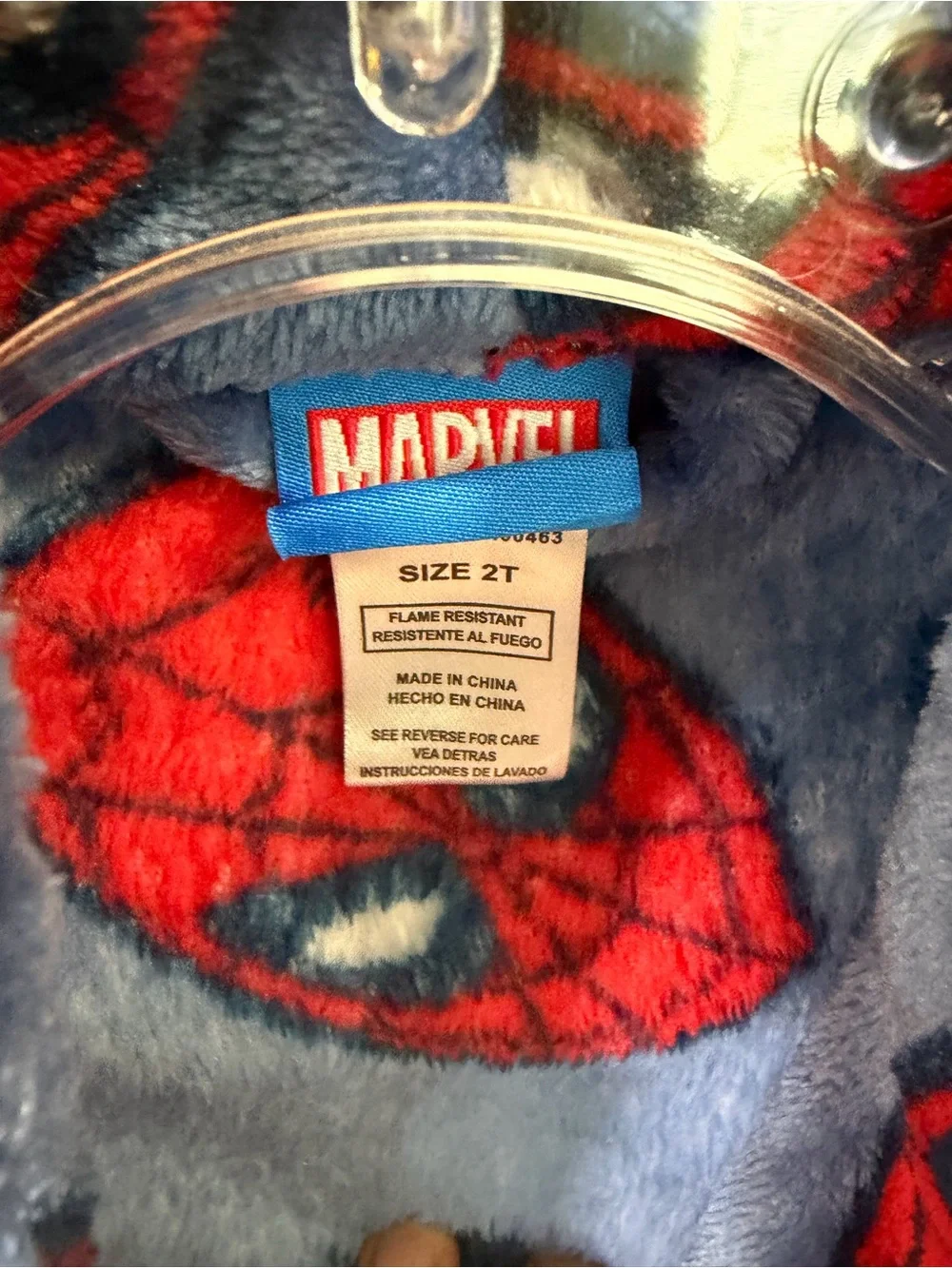 Marvel Kids Blue and Red Spider Mask Plush Robe